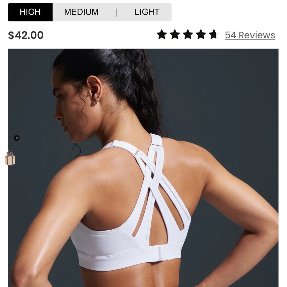 YVETTE HIGH INTENSITY White Strappy Sports Bra